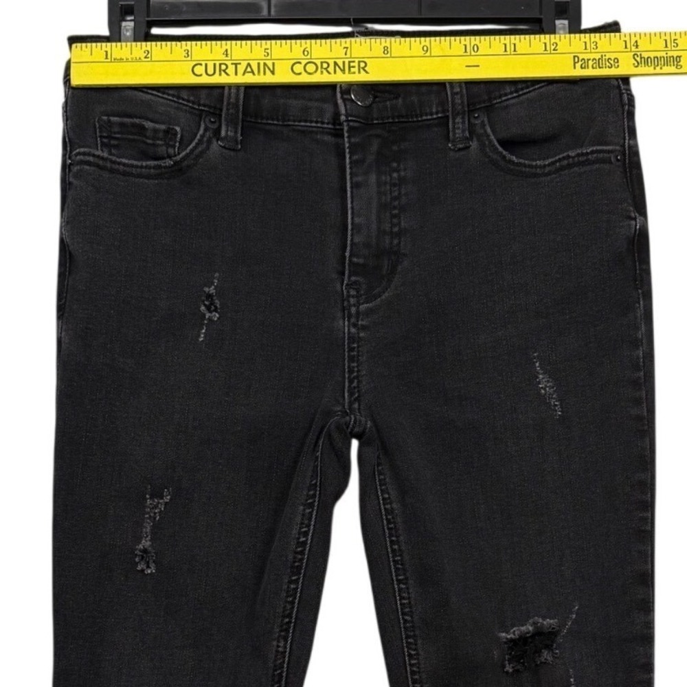 FREE PEOPLE Great Heights Skinny Jeans, Frayed Anke, Black Wash, Size 26 - Picture 4 of 10